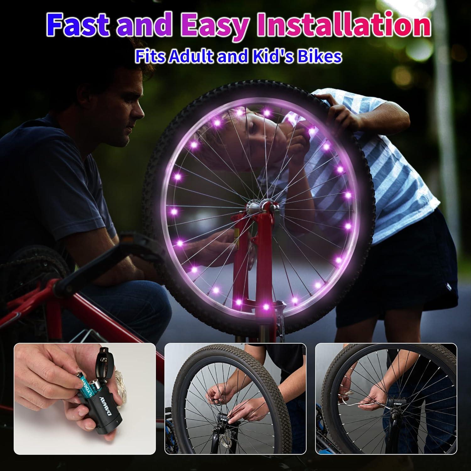 Luces LED para Ruedas de Bicicleta DAWAY A01 - Impermeables