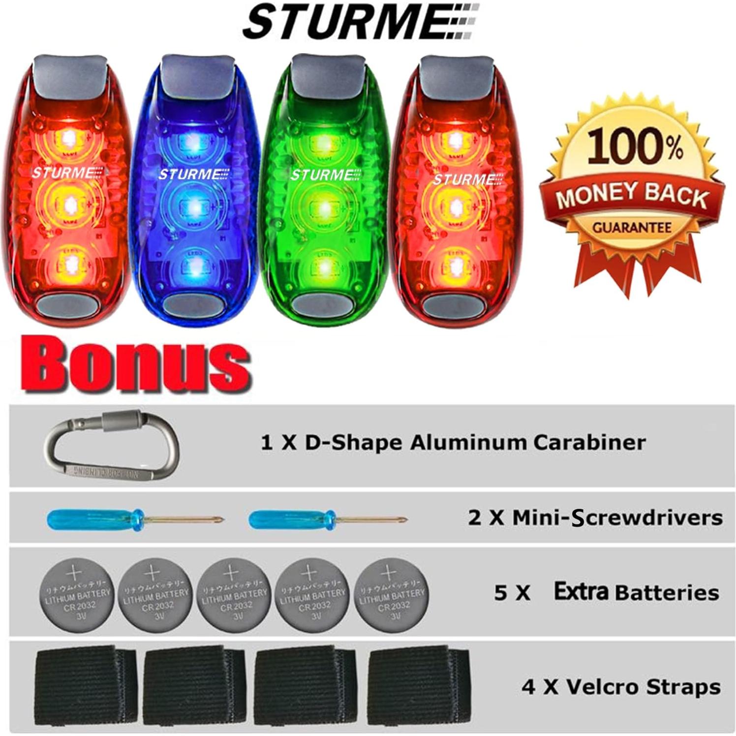 Luces de Seguridad LED STURME 4 Pack con Baterías y Clip