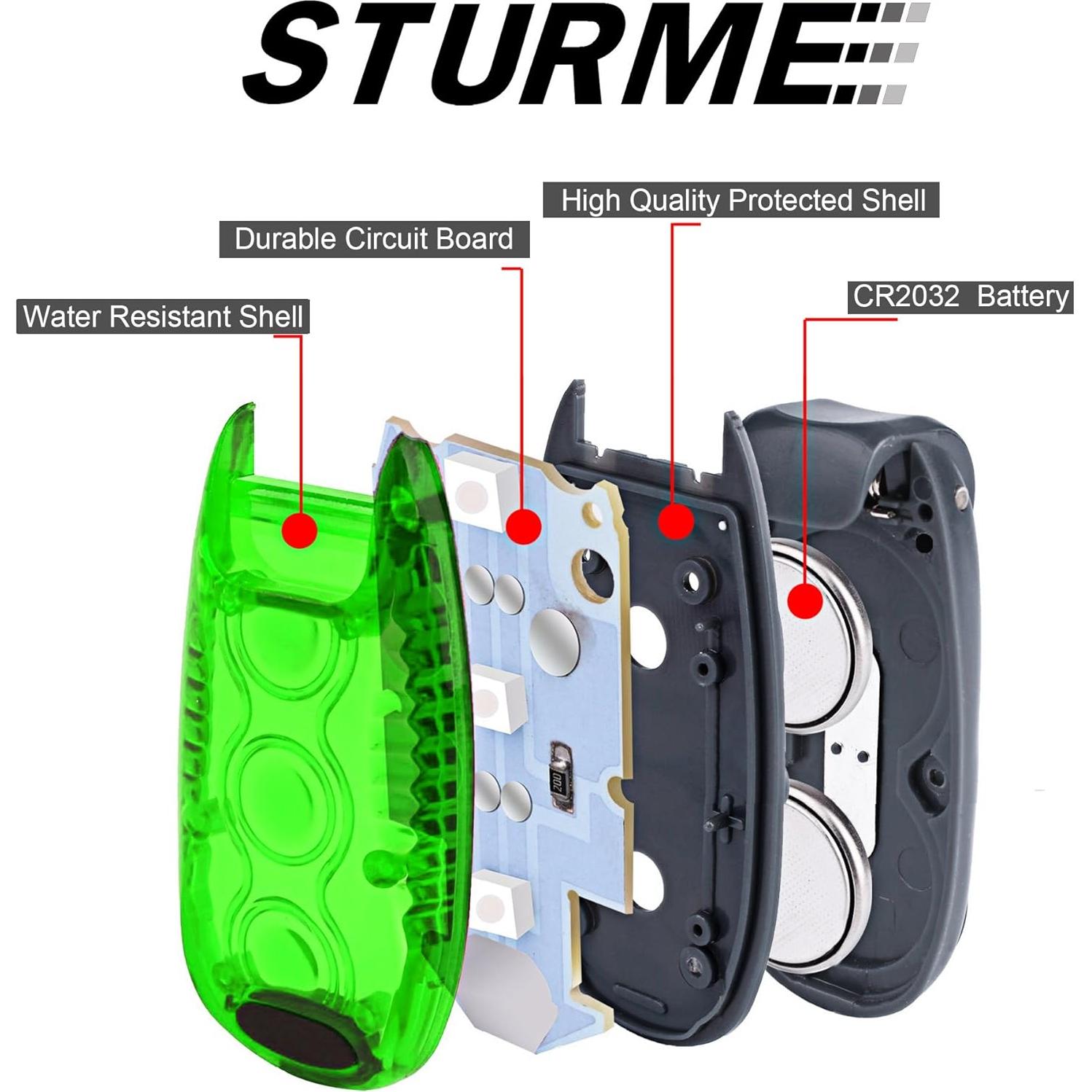 Luces de Seguridad LED STURME 4 Pack con Baterías y Clip