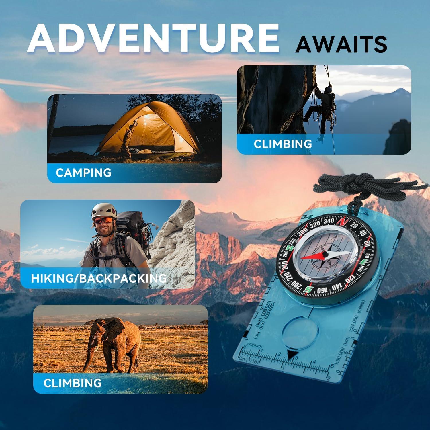 Brújula de Supervivencia HKDiRedy DC361 para Niños - Camping y Senderismo