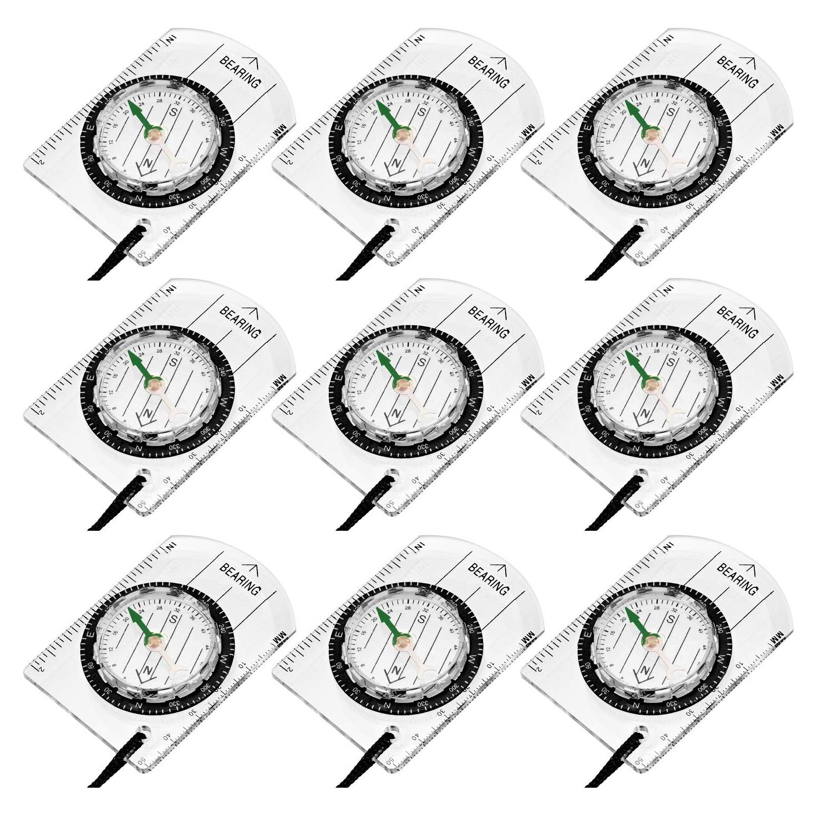 Brújula de Orientación BBTO 9 Piezas Impermeable para Senderismo