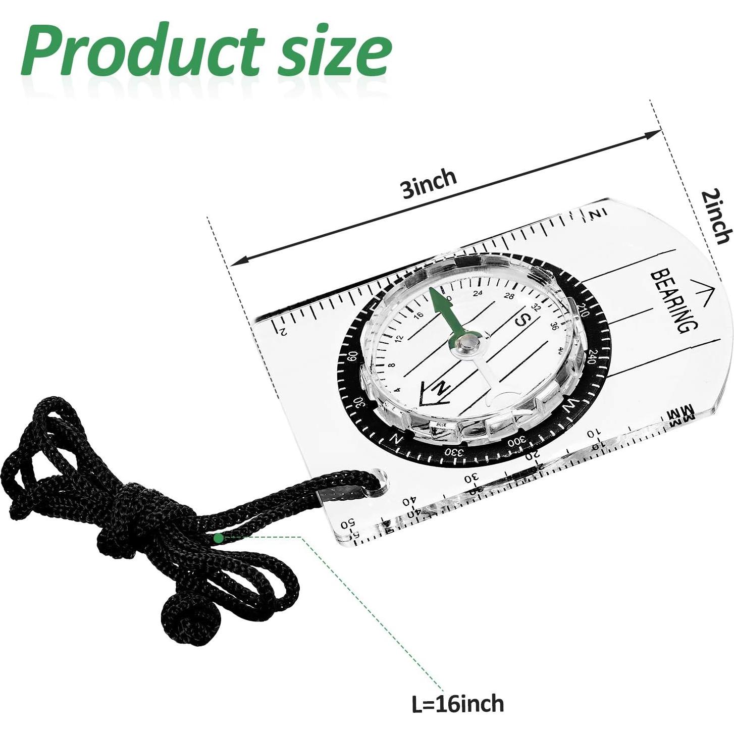 Brújula de Orientación BBTO 9 Piezas Impermeable para Senderismo