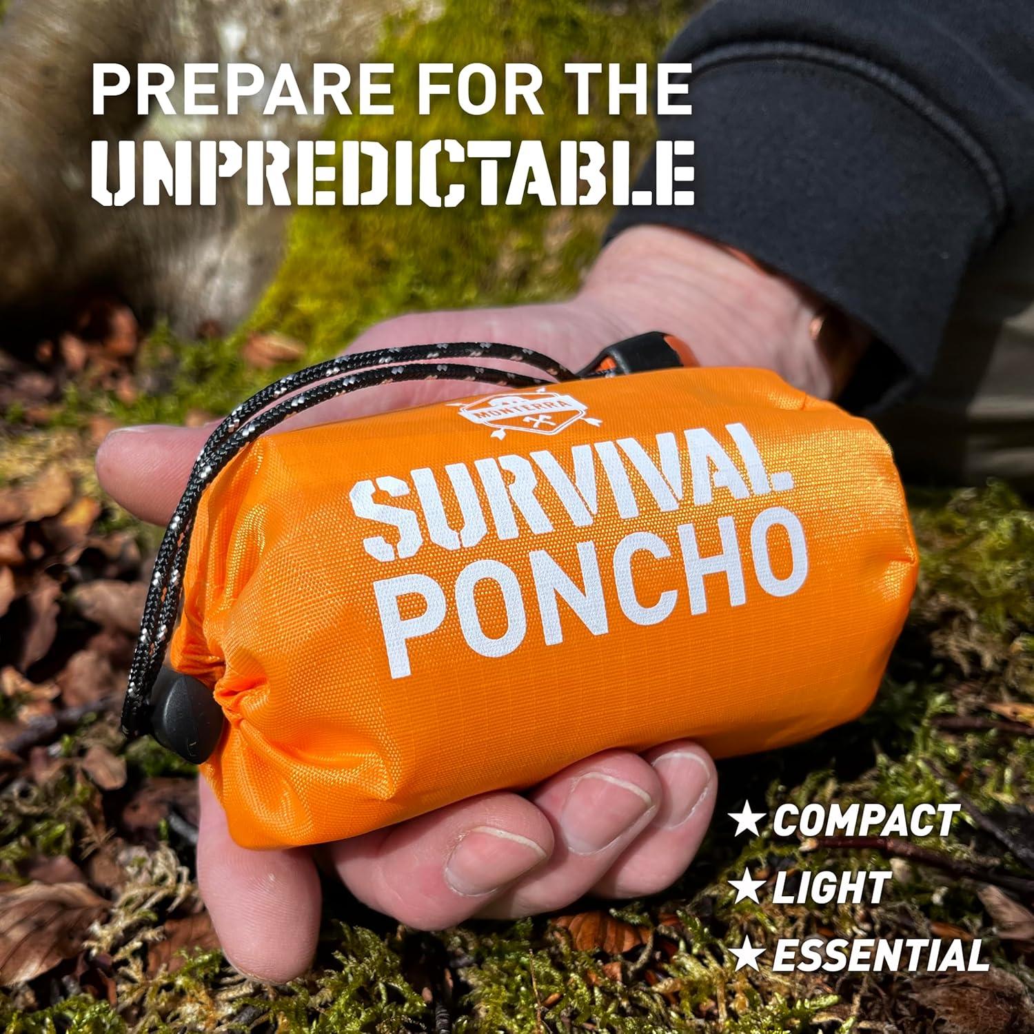 Poncho de Supervivencia Monterra Mylar Impermeable 2 Pcs