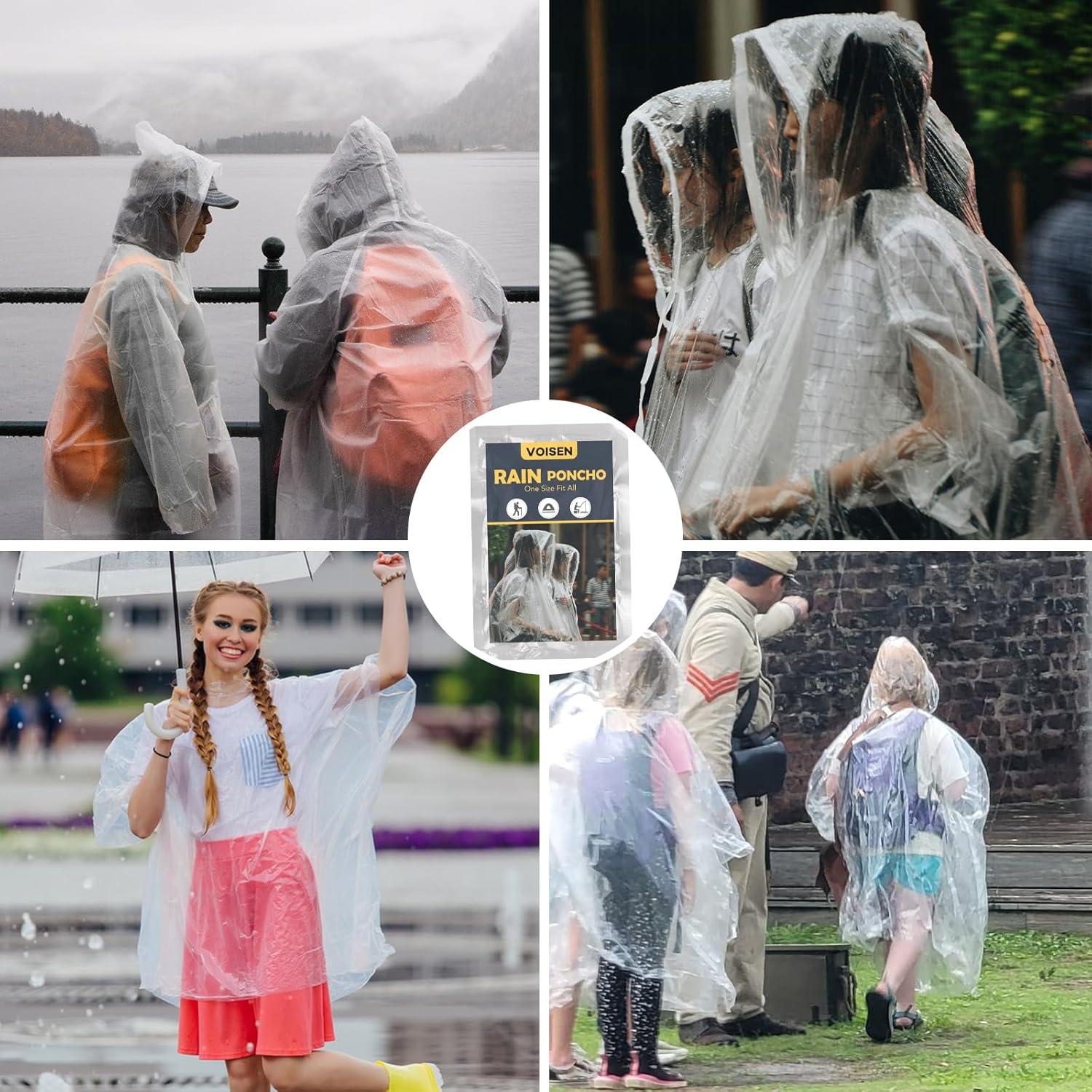 Ponchos de Lluvia VOISEN para Adultos - Paquete Familiar de 16