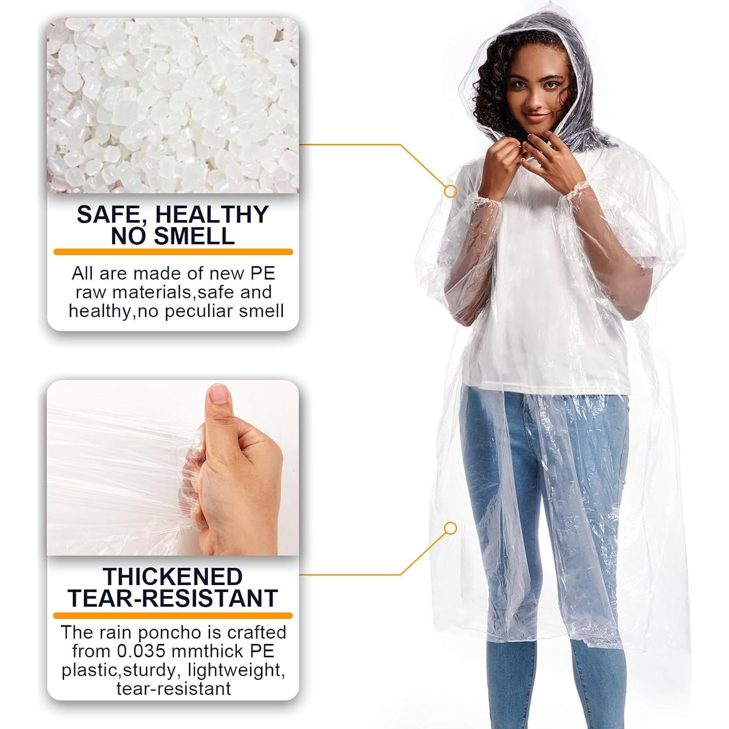 Ponchos de Lluvia Desechables ALBRY para Adultos - 5 Paquetes