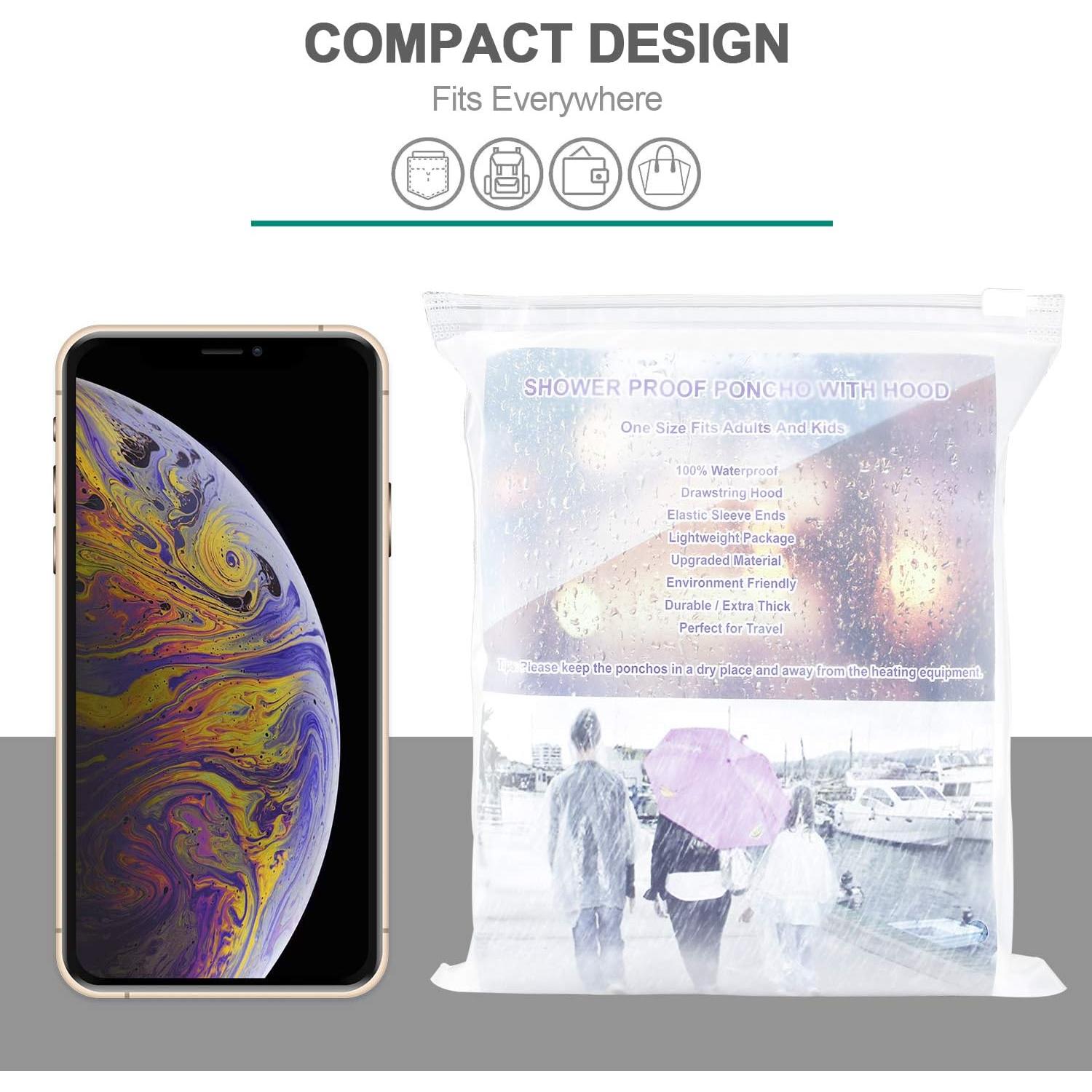 Ponchos de Lluvia Desechables Annifree - 6 Paquete Impermeables