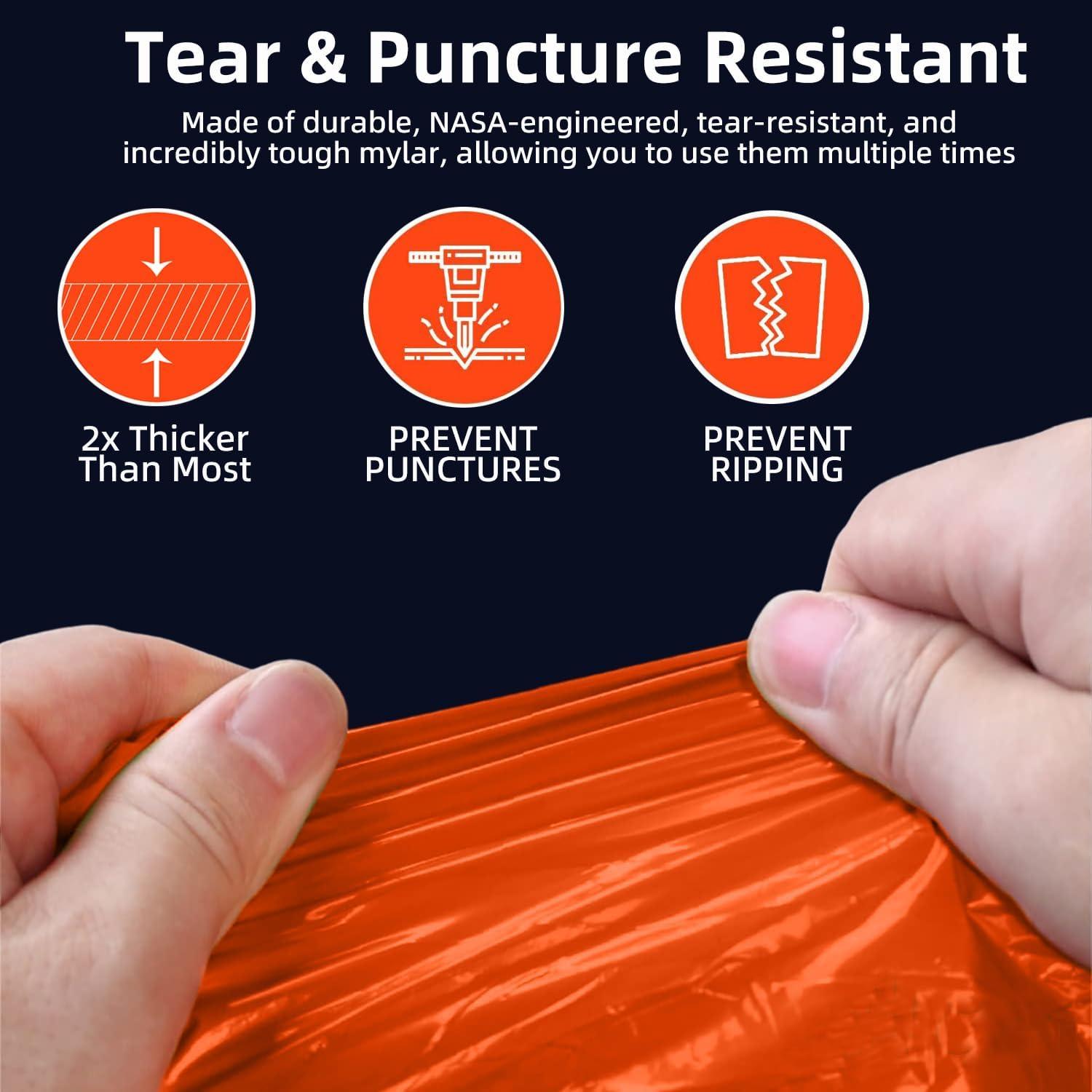 Poncho de Lluvia de Supervivencia Vonctixe 2 Pcs Mylar 130x135cm