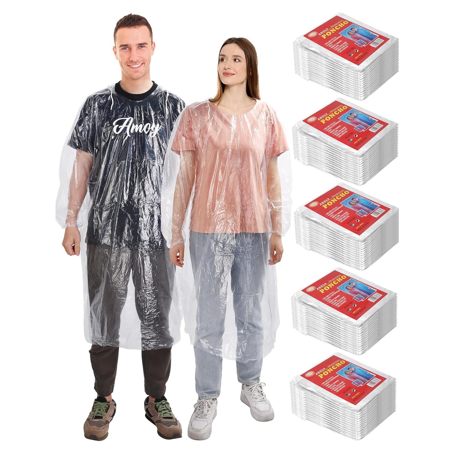 Ponchos Desechables JaGely 80 Unidades Impermeables Transparentes