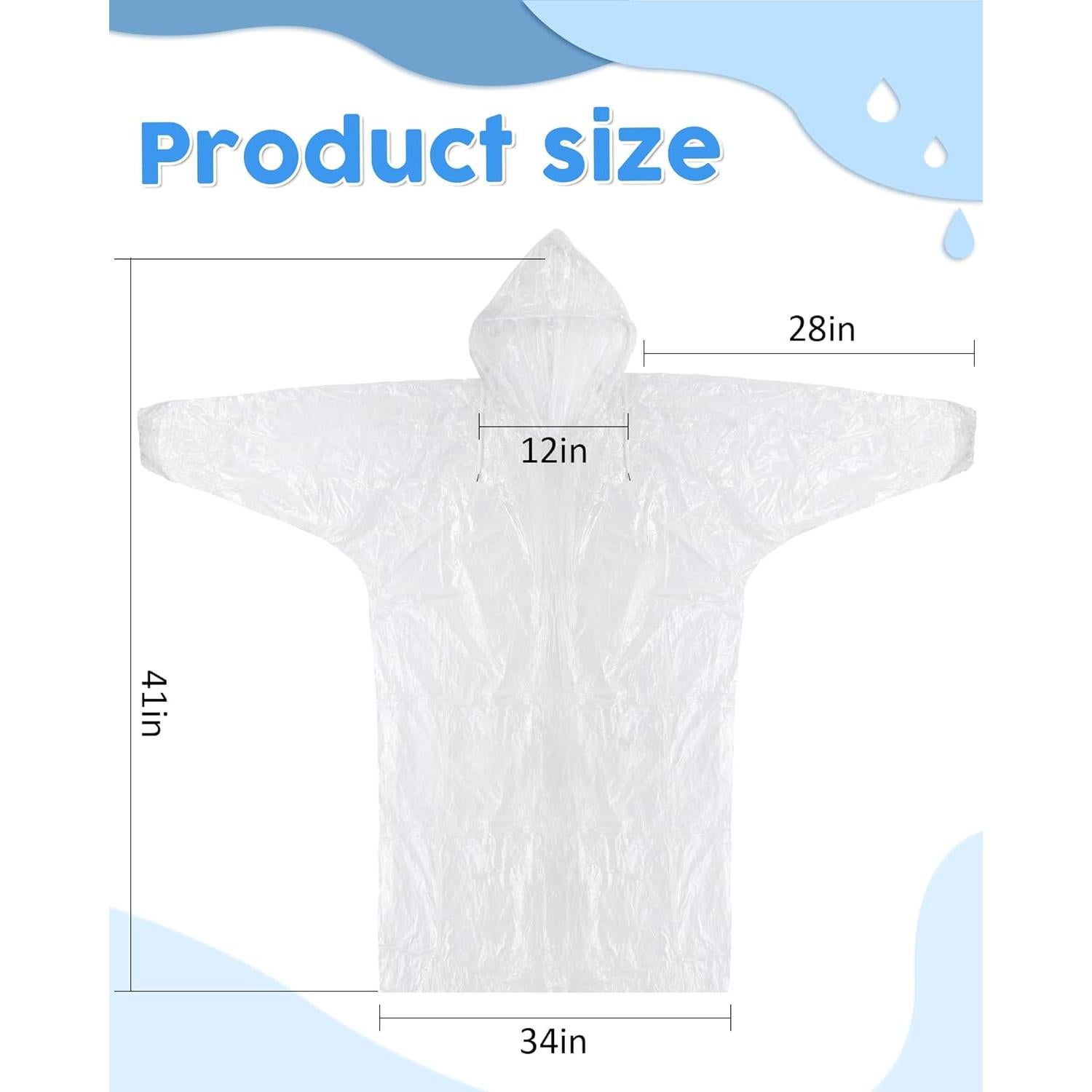 Ponchos Desechables JaGely 80 Unidades Impermeables Transparentes