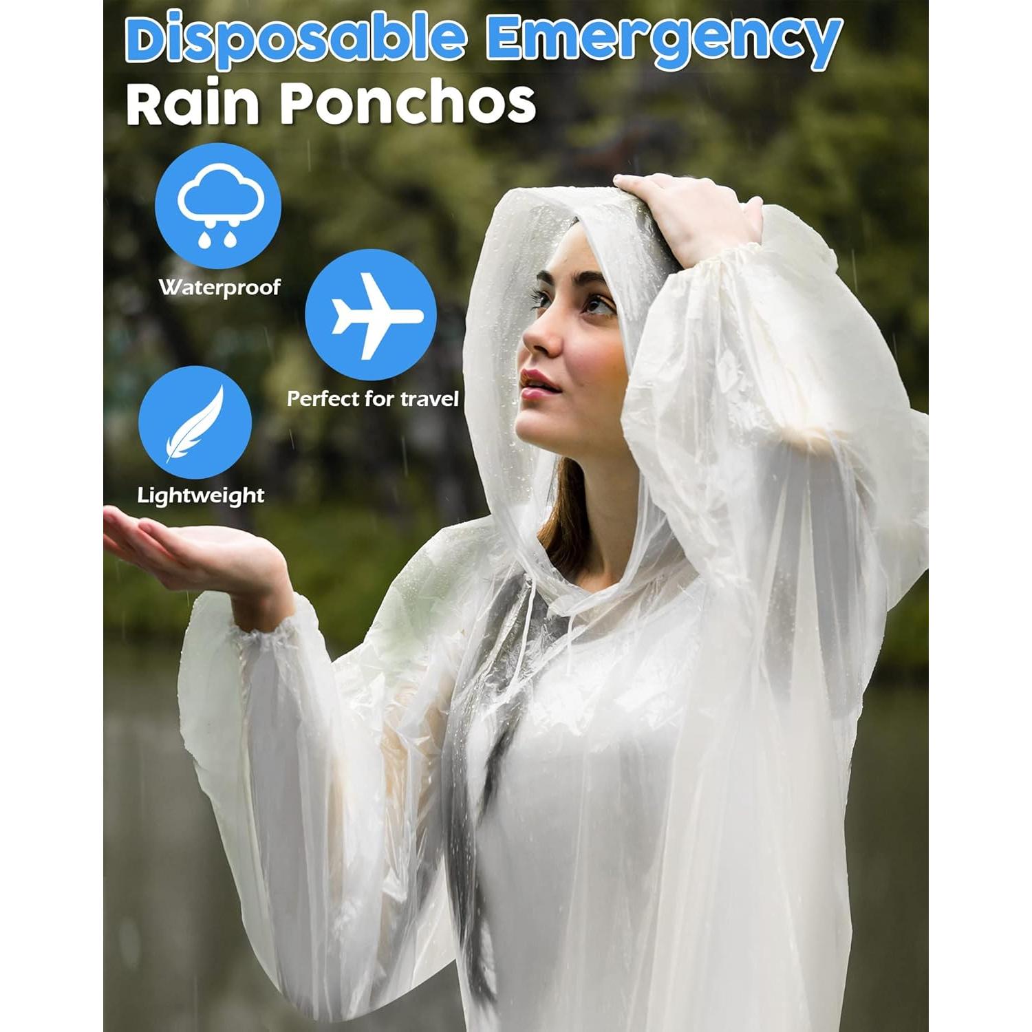 Ponchos Desechables JaGely 80 Unidades Impermeables Transparentes