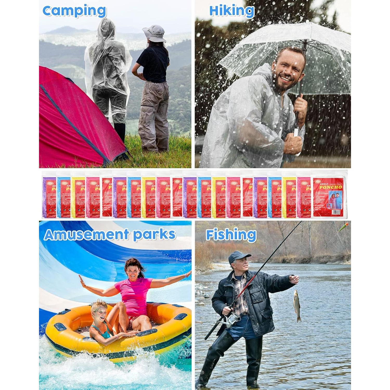 Ponchos Desechables JaGely 80 Unidades Impermeables Transparentes