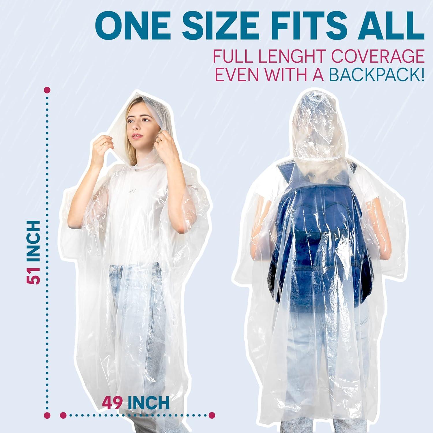 Paquete de 20 Ponchos Desechables Noe & Malu 100% Impermeables