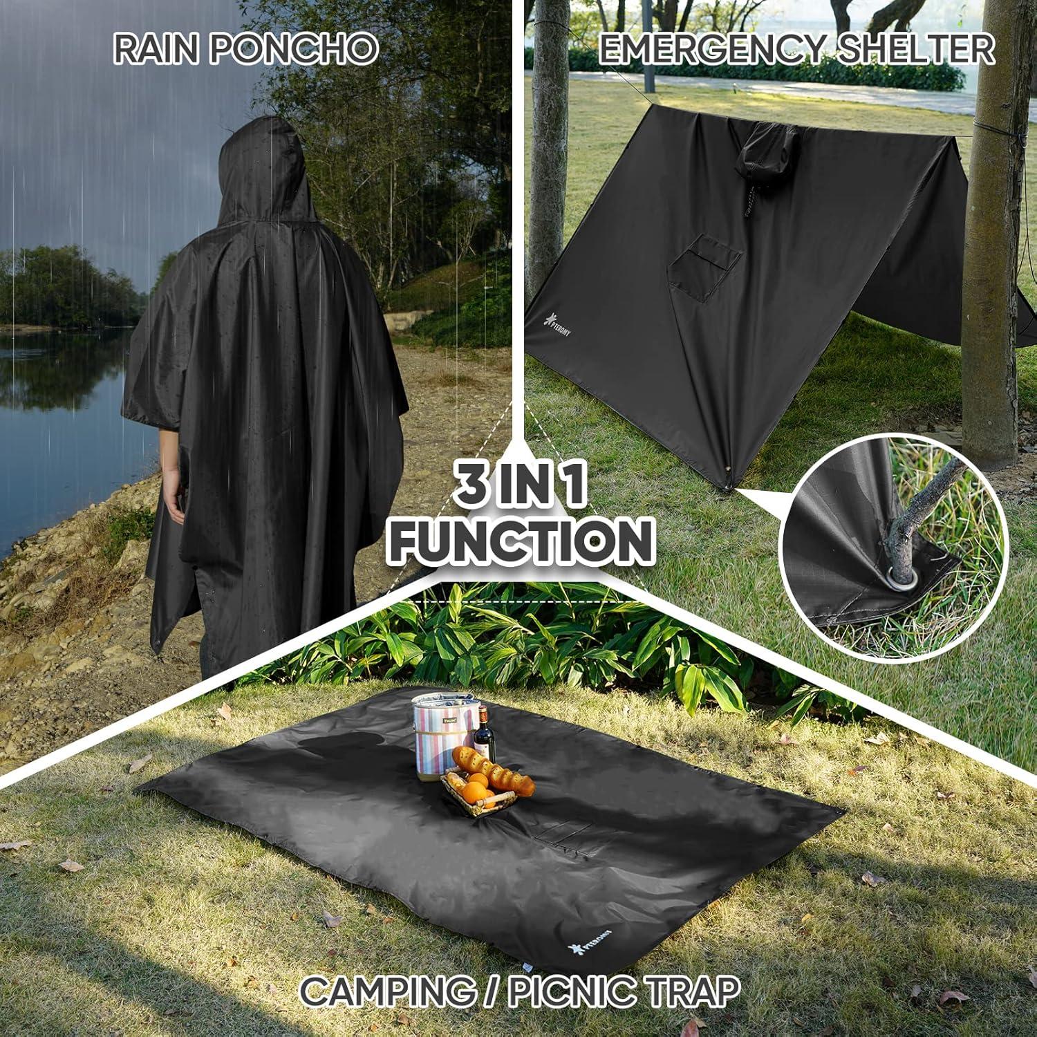 Poncho de Lluvia PTEROMY Unisex Impermeable 1.43x2.18m