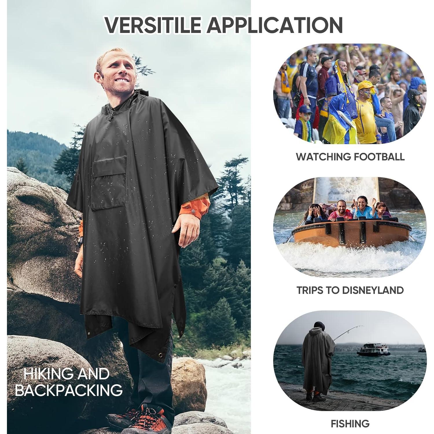 Poncho de Lluvia PTEROMY Unisex Impermeable 1.43x2.18m