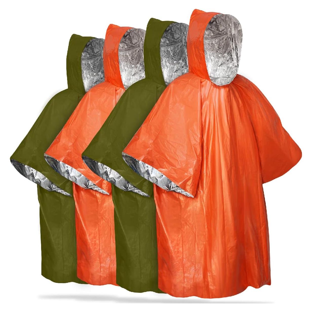 Poncho de Lluvia de Emergencia FosPower 4 Piezas Impermeable