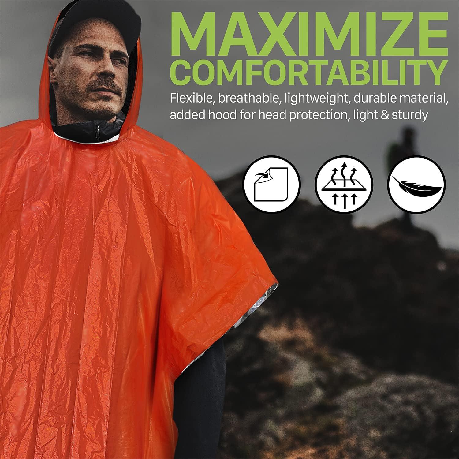 Poncho de Lluvia de Emergencia FosPower 4 Piezas Impermeable