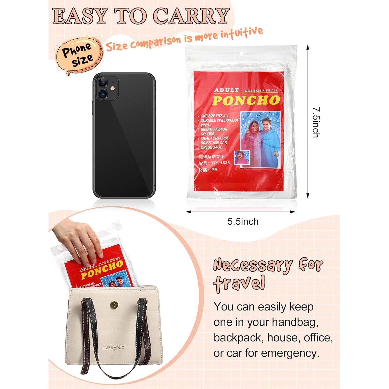 Paquete de 40 Ponchos de Lluvia Desechables Tarpop - Adultos