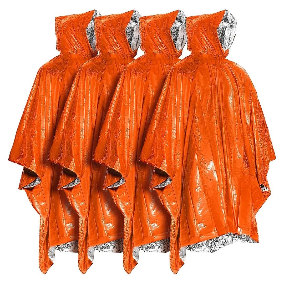 Poncho de Lluvia de Emergencia Everlit Mylar 4 Unidades