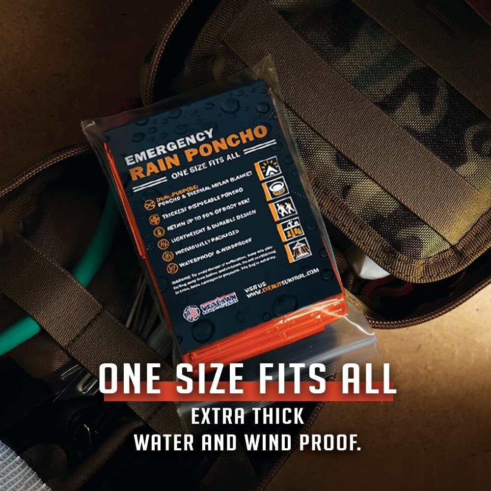 Poncho de Lluvia de Emergencia Everlit Mylar 4 Unidades