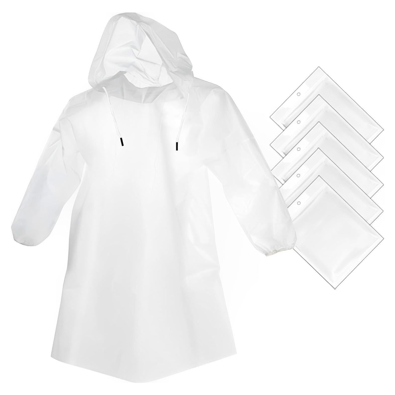 Ponchos de lluvia desechables Cosowe 5 Pack para adultos