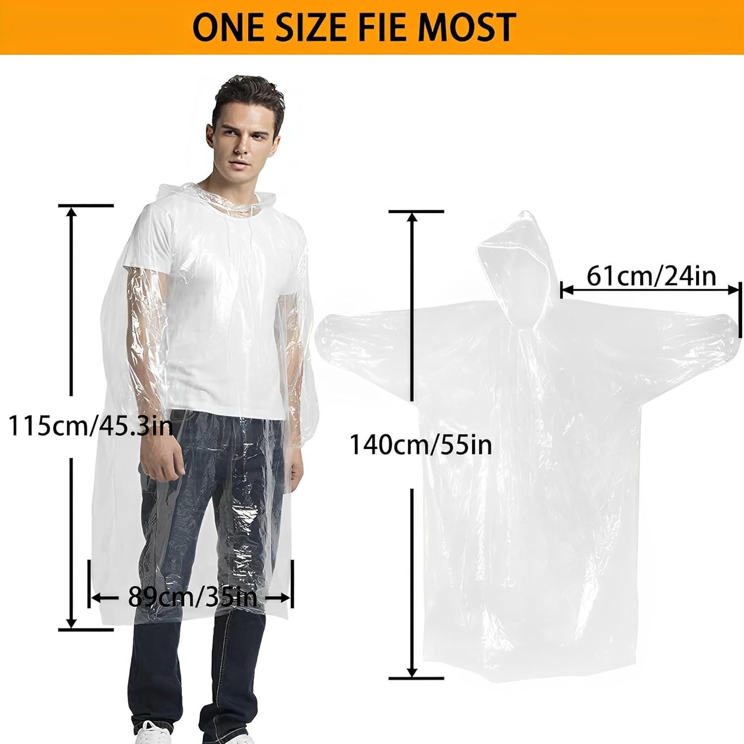 Ponchos de lluvia desechables Cosowe 5 Pack para adultos
