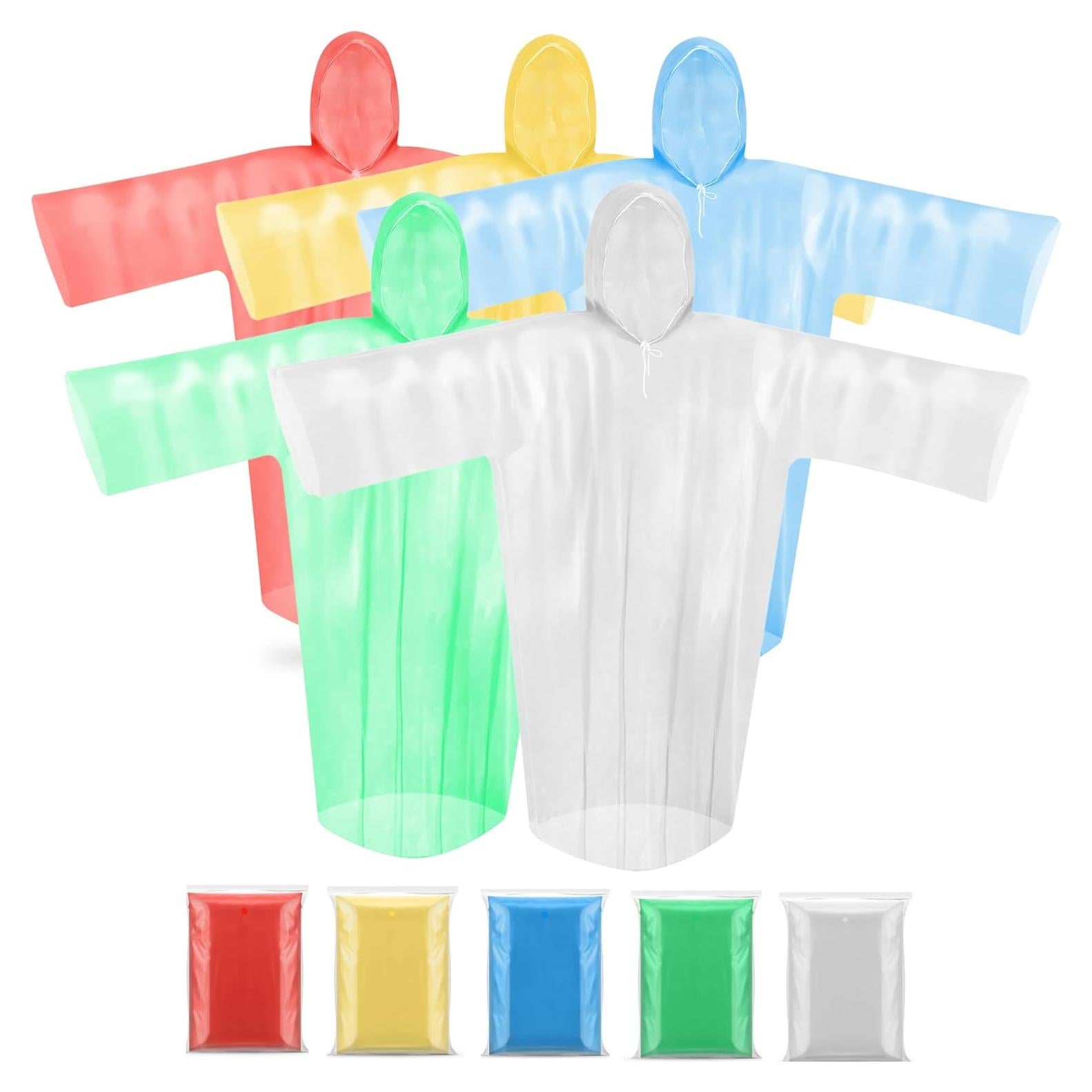 Ponchos de Lluvia Desechables LIXINSHENGTAI - Paquete de 5