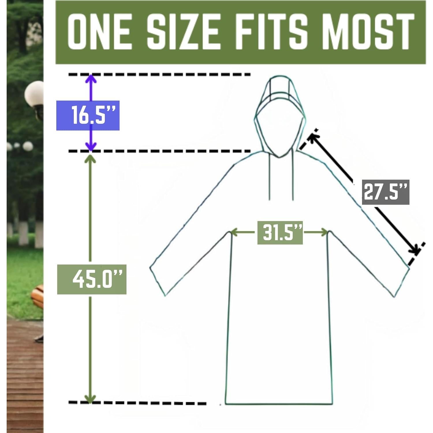 Ponchos de Lluvia Desechables LIXINSHENGTAI - Paquete de 5