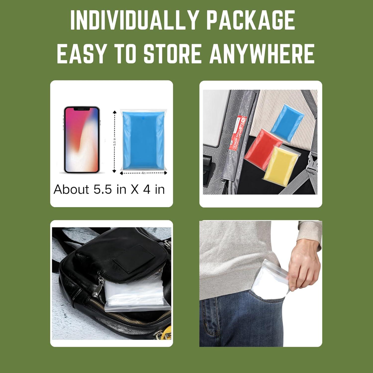 Ponchos de Lluvia Desechables LIXINSHENGTAI - Paquete de 5