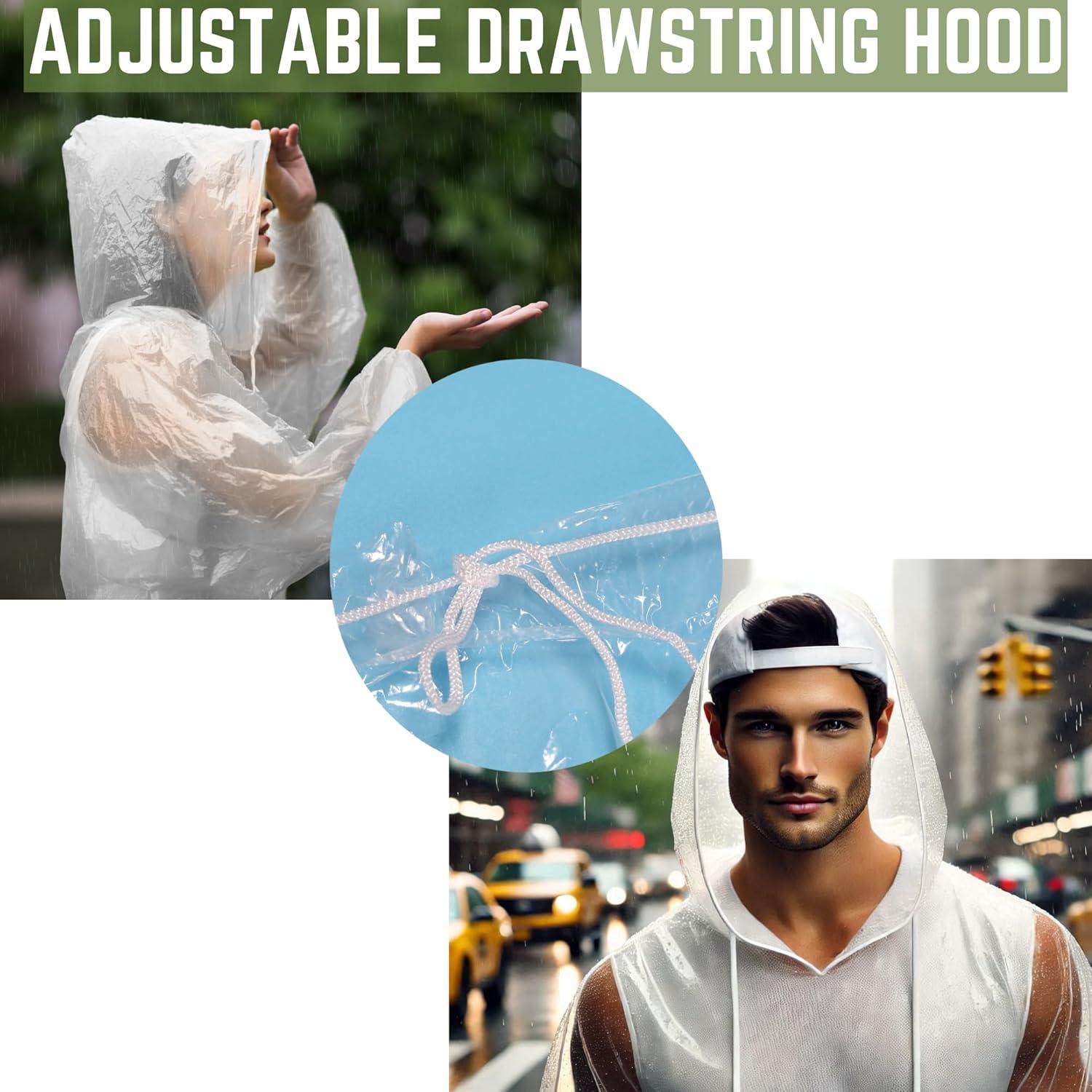 Ponchos de Lluvia Desechables LIXINSHENGTAI - Paquete de 5