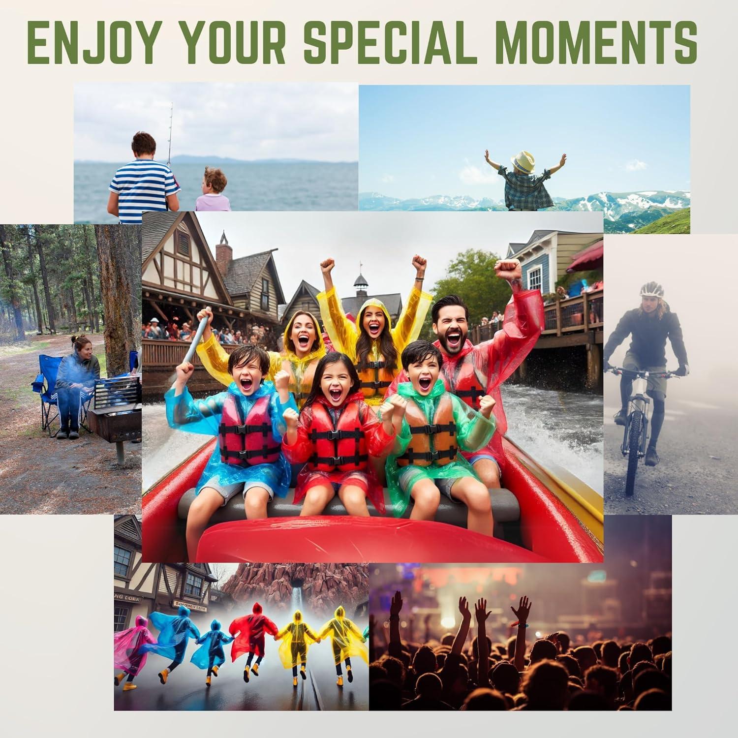 Ponchos de Lluvia Desechables LIXINSHENGTAI - Paquete de 5