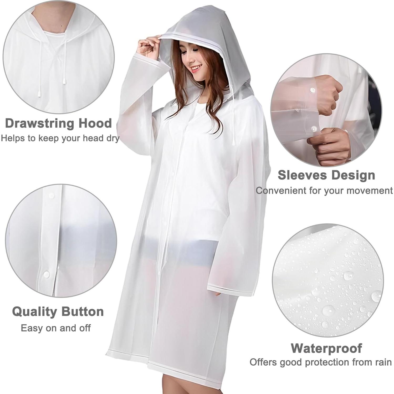 Ponchos de Lluvia Cosowe Reutilizables para Adultos 2 Pcs