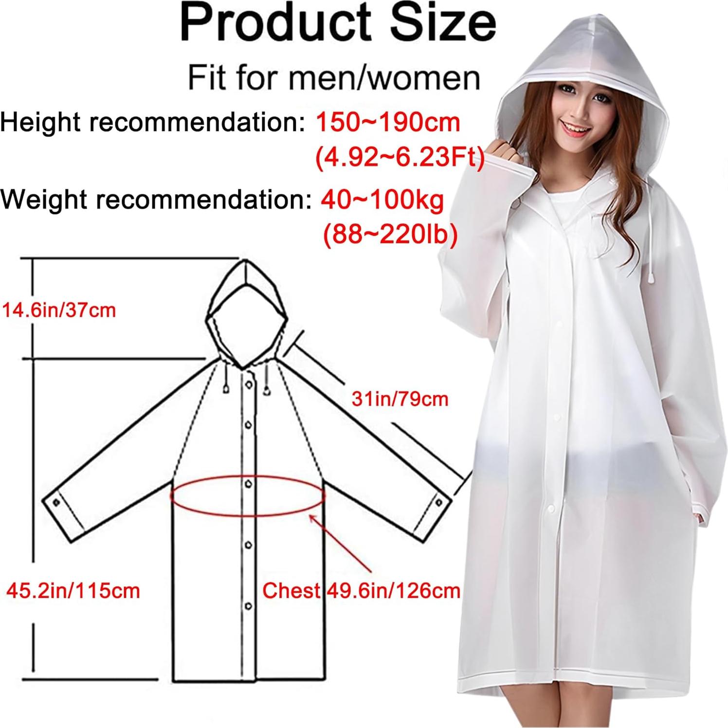 Ponchos de Lluvia Cosowe Reutilizables para Adultos 2 Pcs