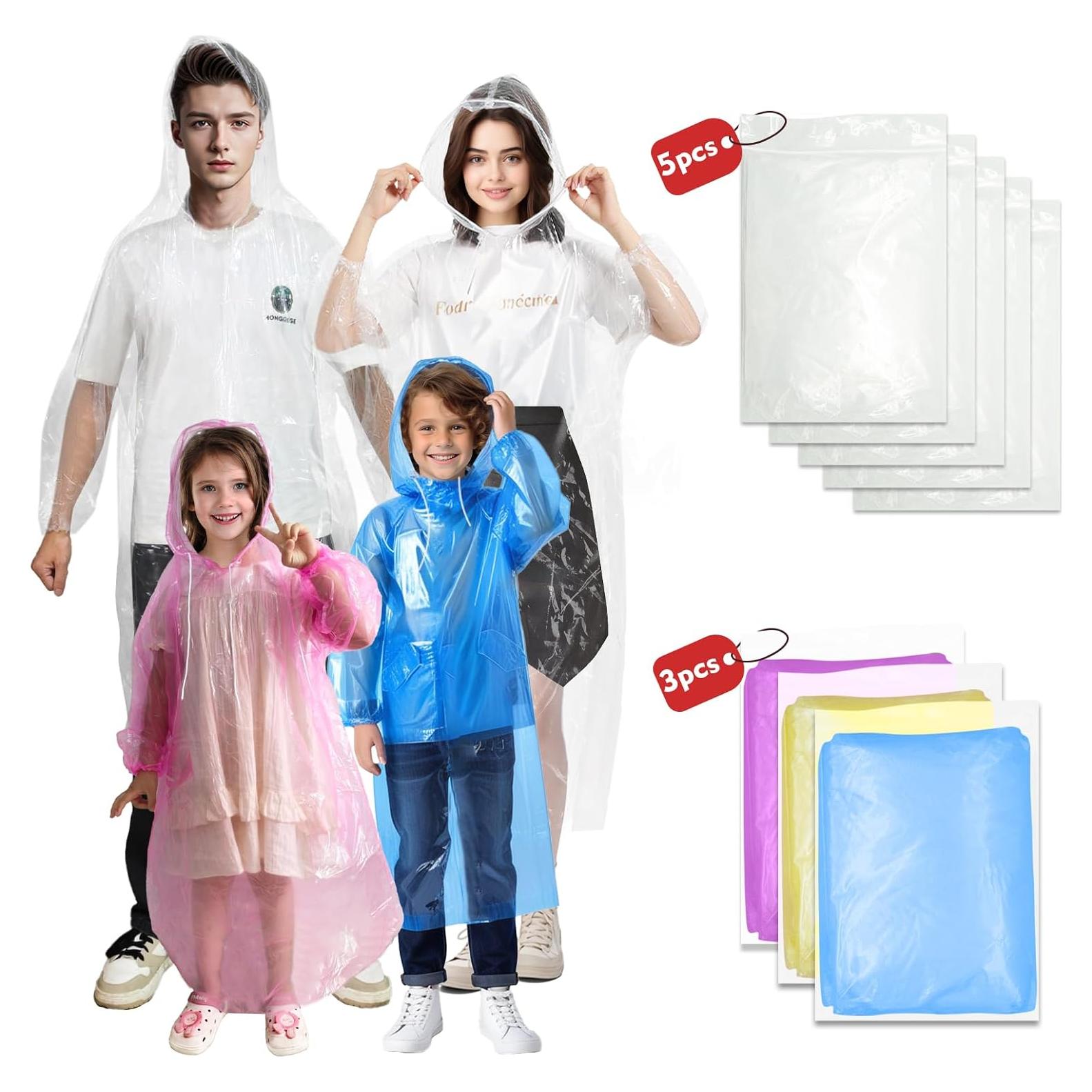 Paquete Familiar de 8 Ponchos de Lluvia NVioAsport Unisex