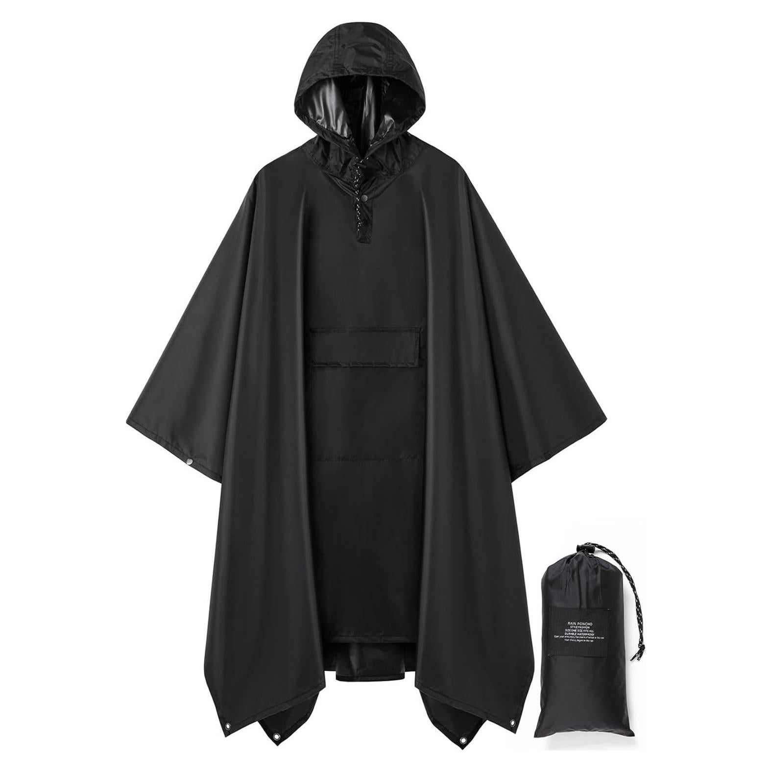 Poncho de Lluvia Impermeable Unisex con Capucha y Bolsillo