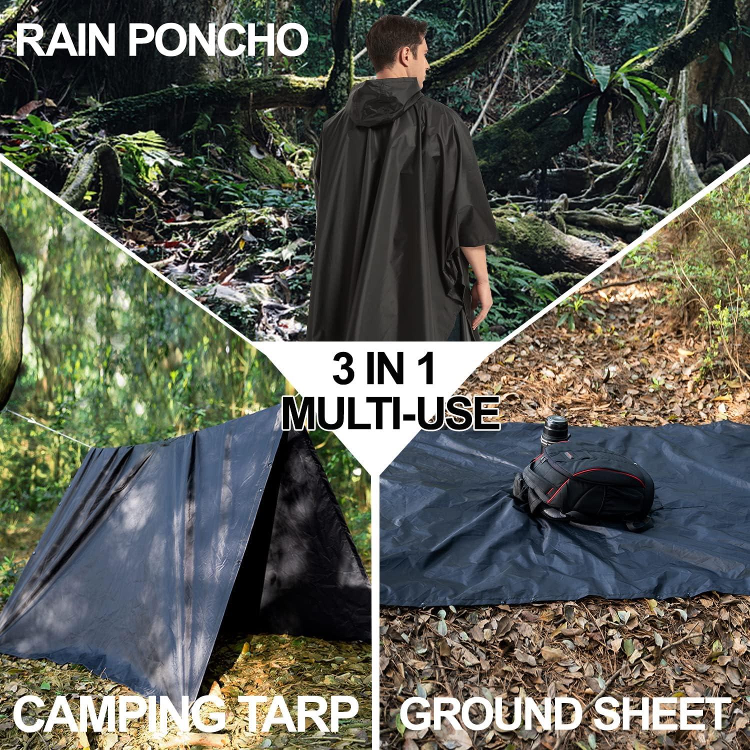 Poncho de Lluvia Impermeable Unisex con Capucha y Bolsillo