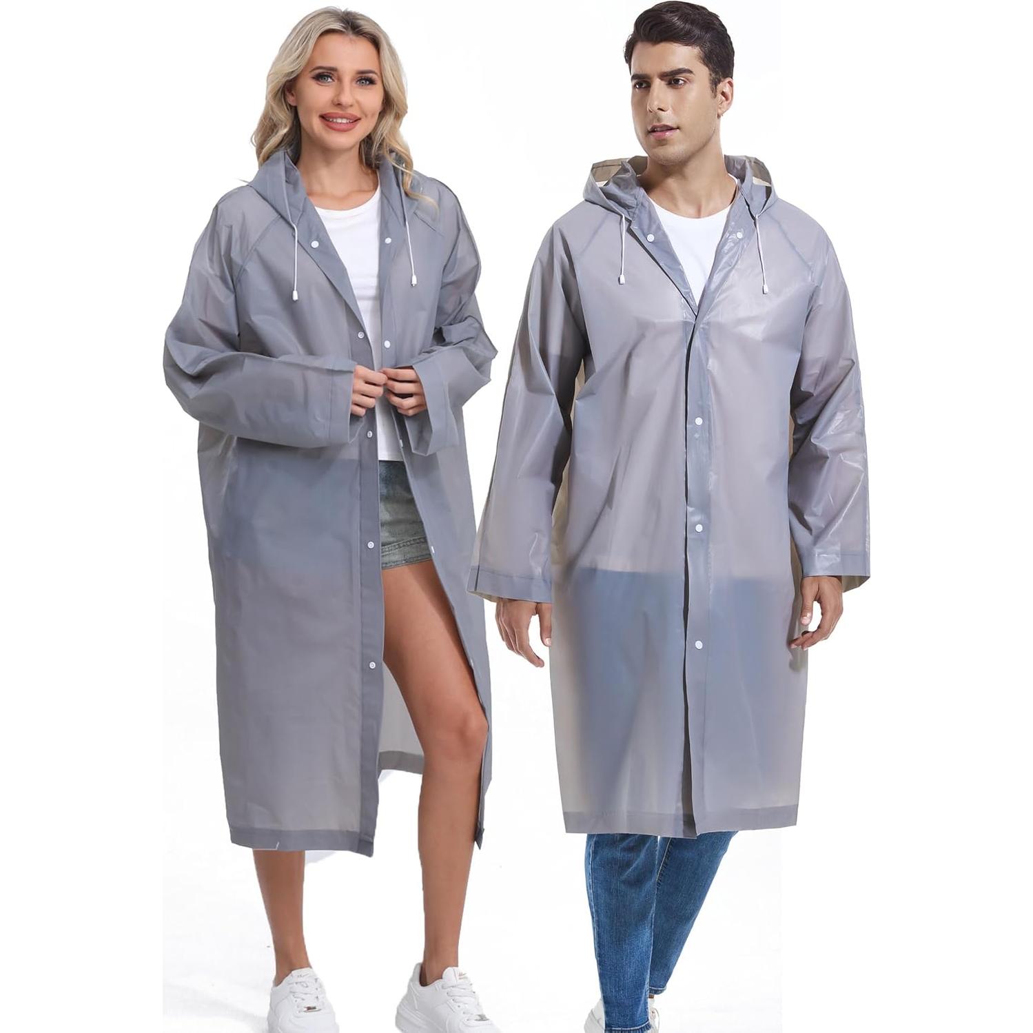 Chaquetas de Lluvia Reutilizables Borogo para Adultos - Gris