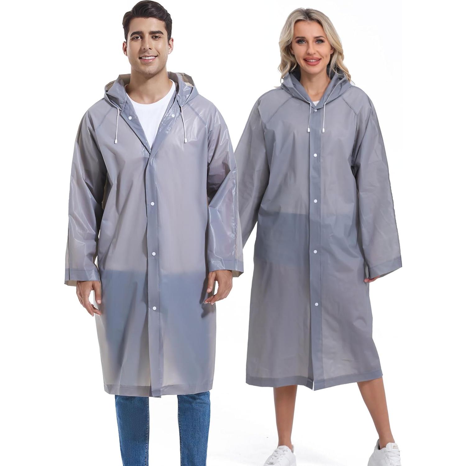 Chaquetas de Lluvia Reutilizables Borogo para Adultos - Gris