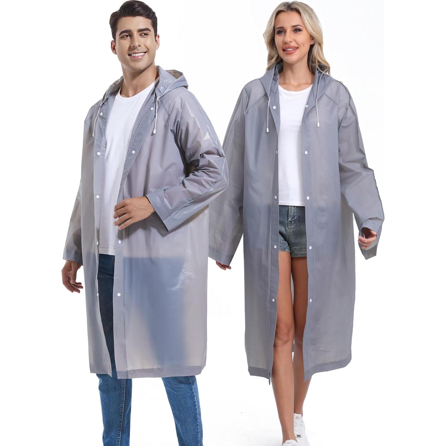 Chaquetas de Lluvia Reutilizables Borogo para Adultos - Gris