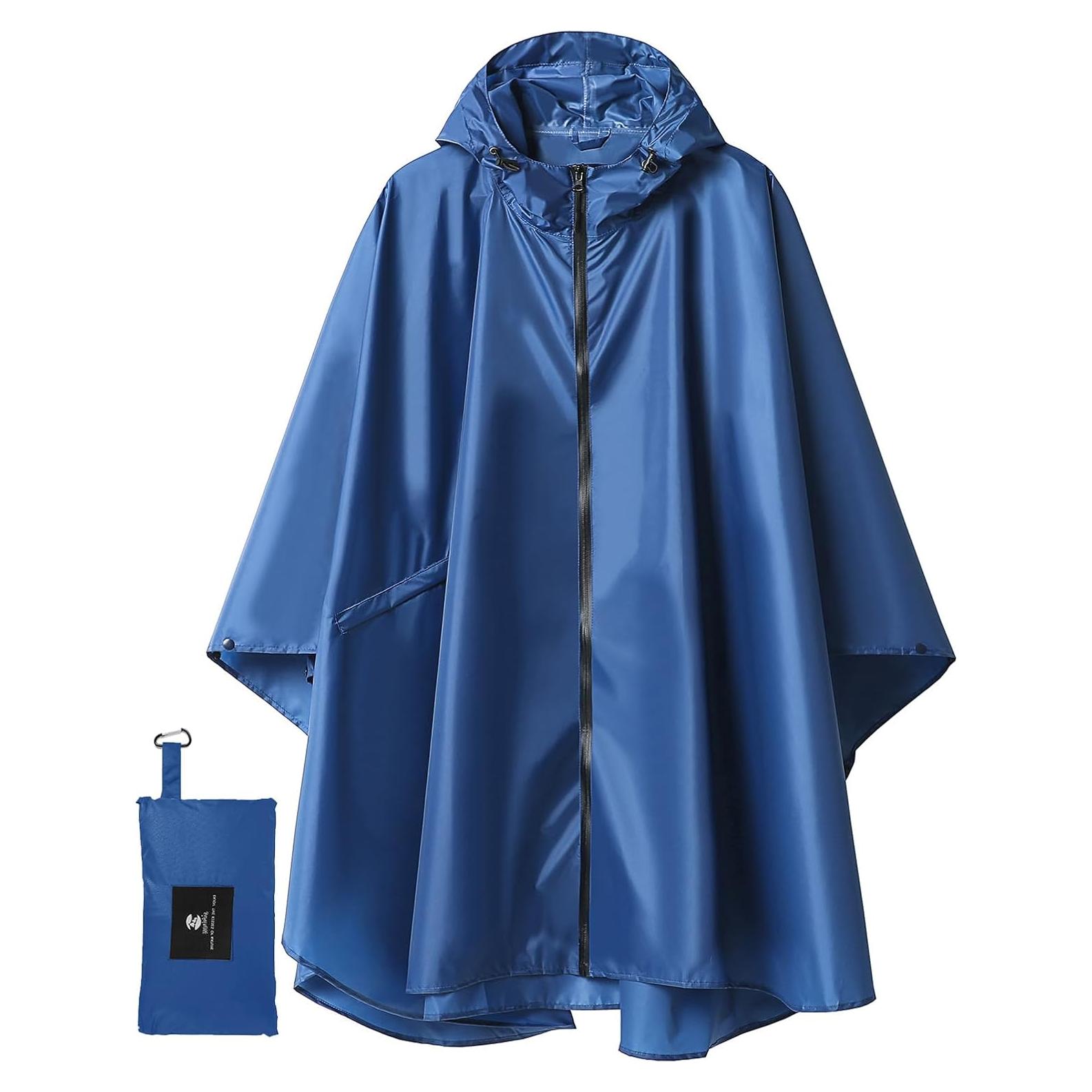 Poncho de Lluvia SaphiRose Marino para Adultos con Capucha