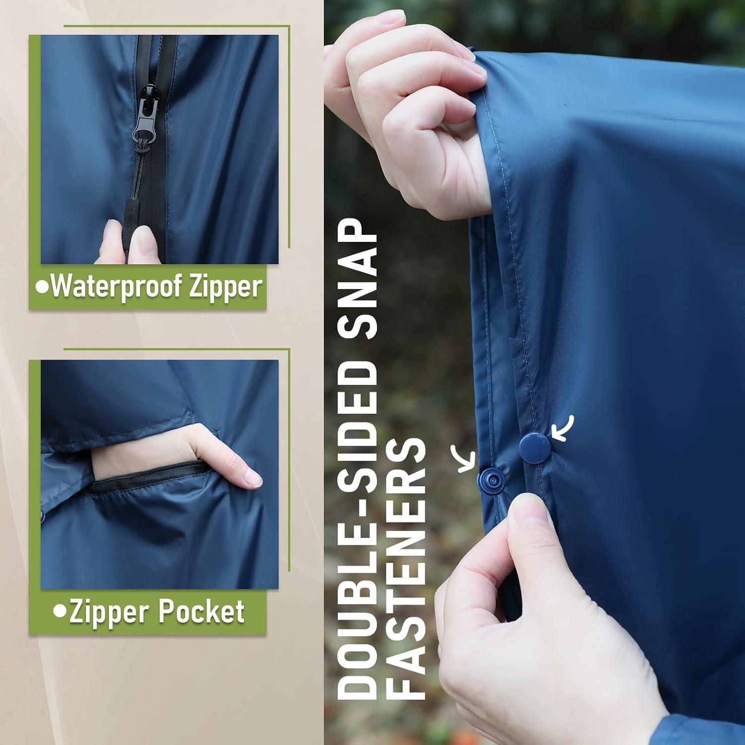 Poncho de Lluvia SaphiRose Marino para Adultos con Capucha