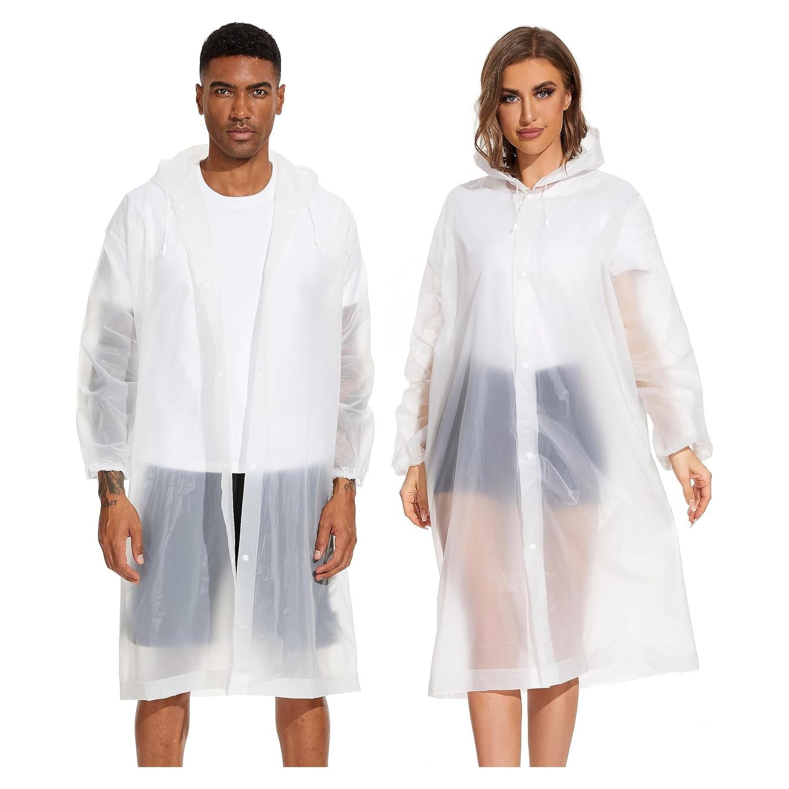 Ponchos de Lluvia Reutilizables Offitecture - 2 Pack Blanco 68x115 cm
