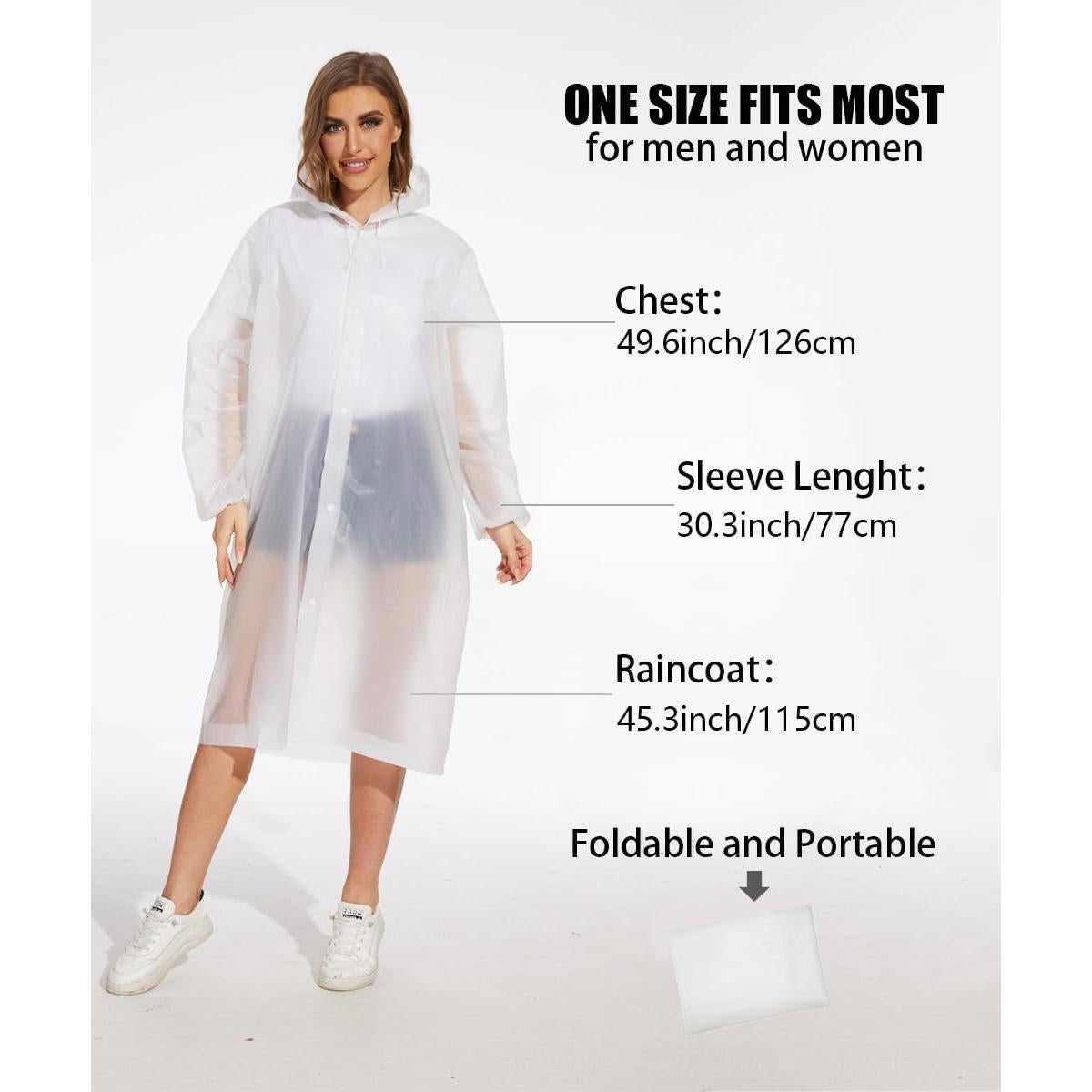 Ponchos de Lluvia Reutilizables Offitecture - 2 Pack Blanco 68x115 cm