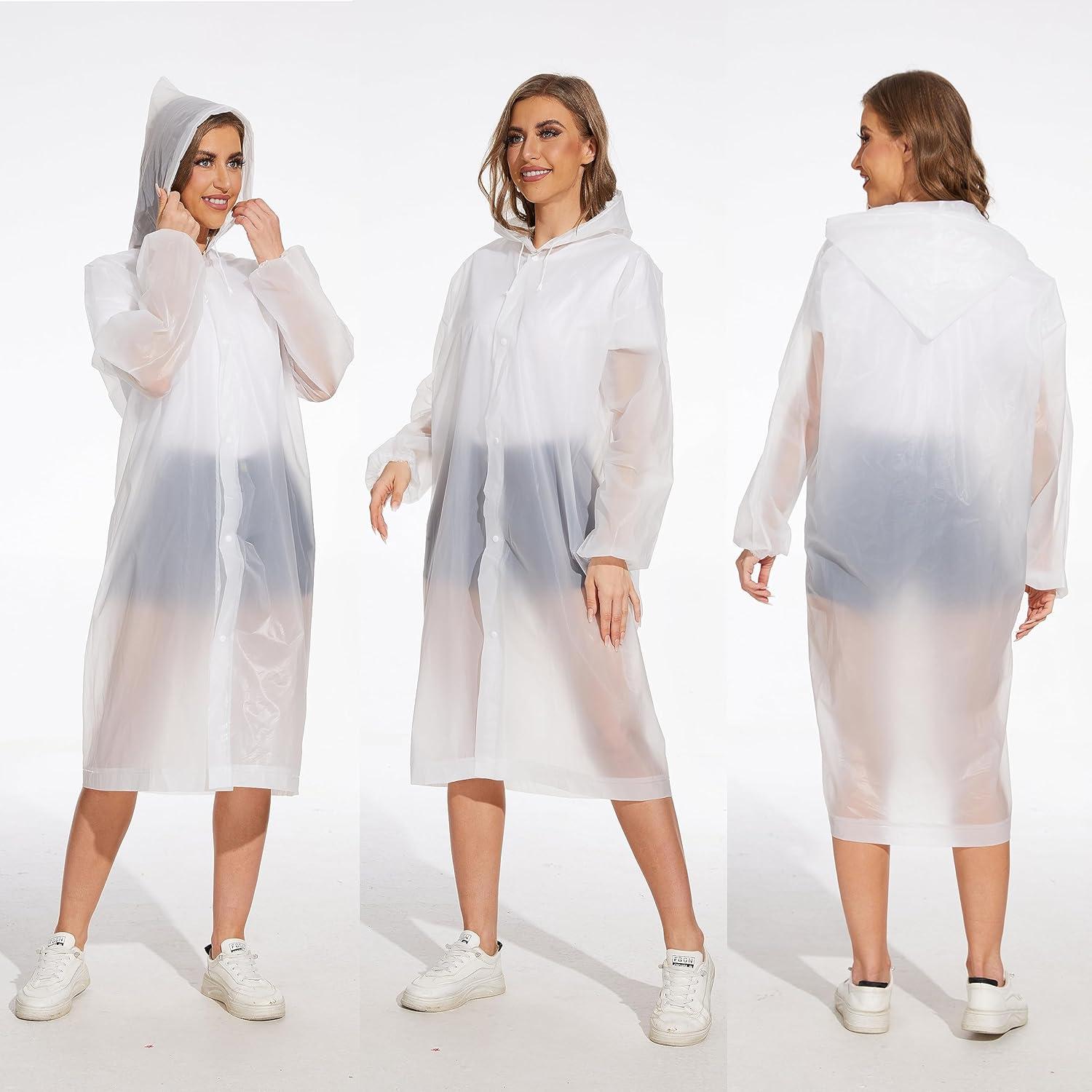 Ponchos de Lluvia Reutilizables Offitecture - 2 Pack Blanco 68x115 cm