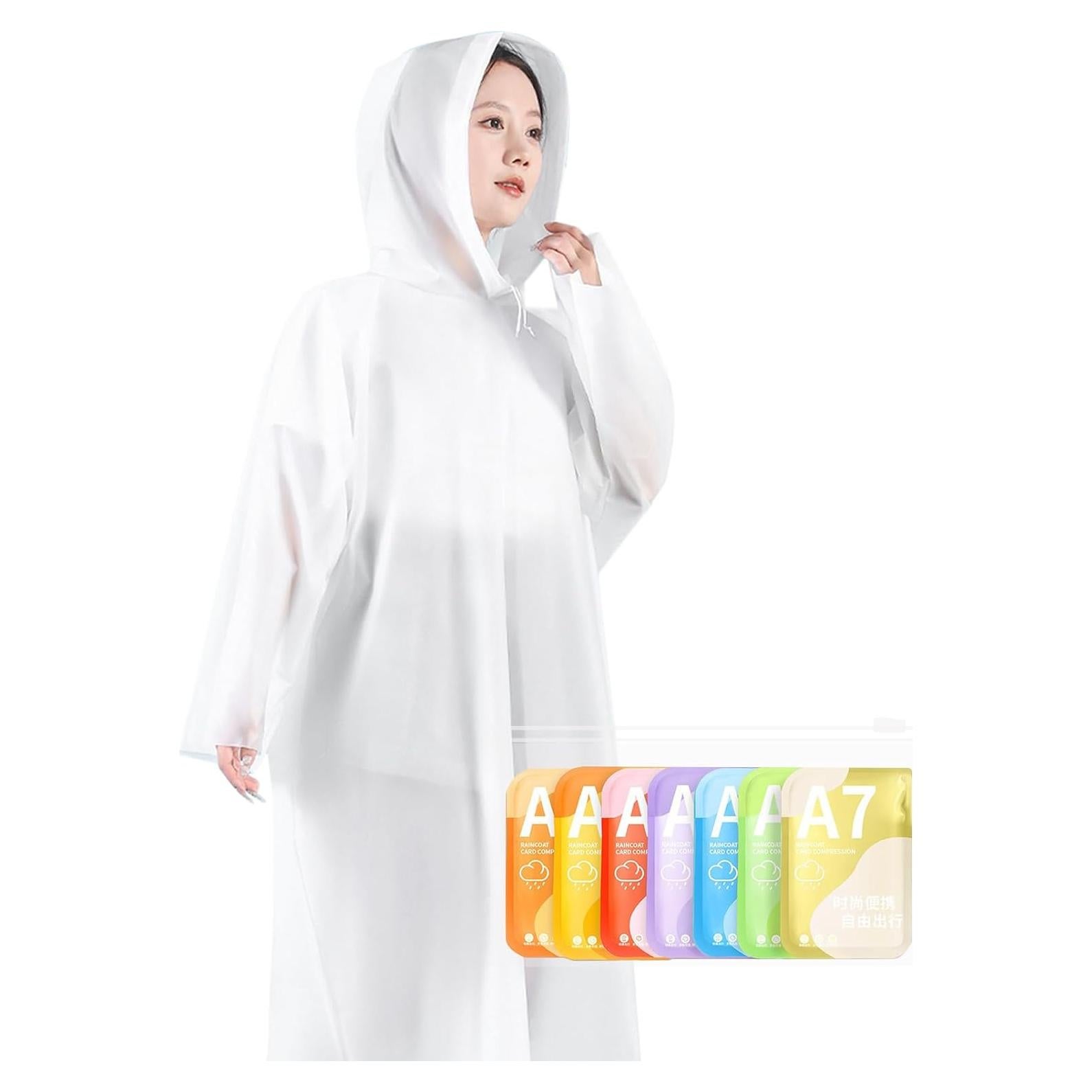 Ponchos de Lluvia Desechables 7 Piezas Unisex Impermeables