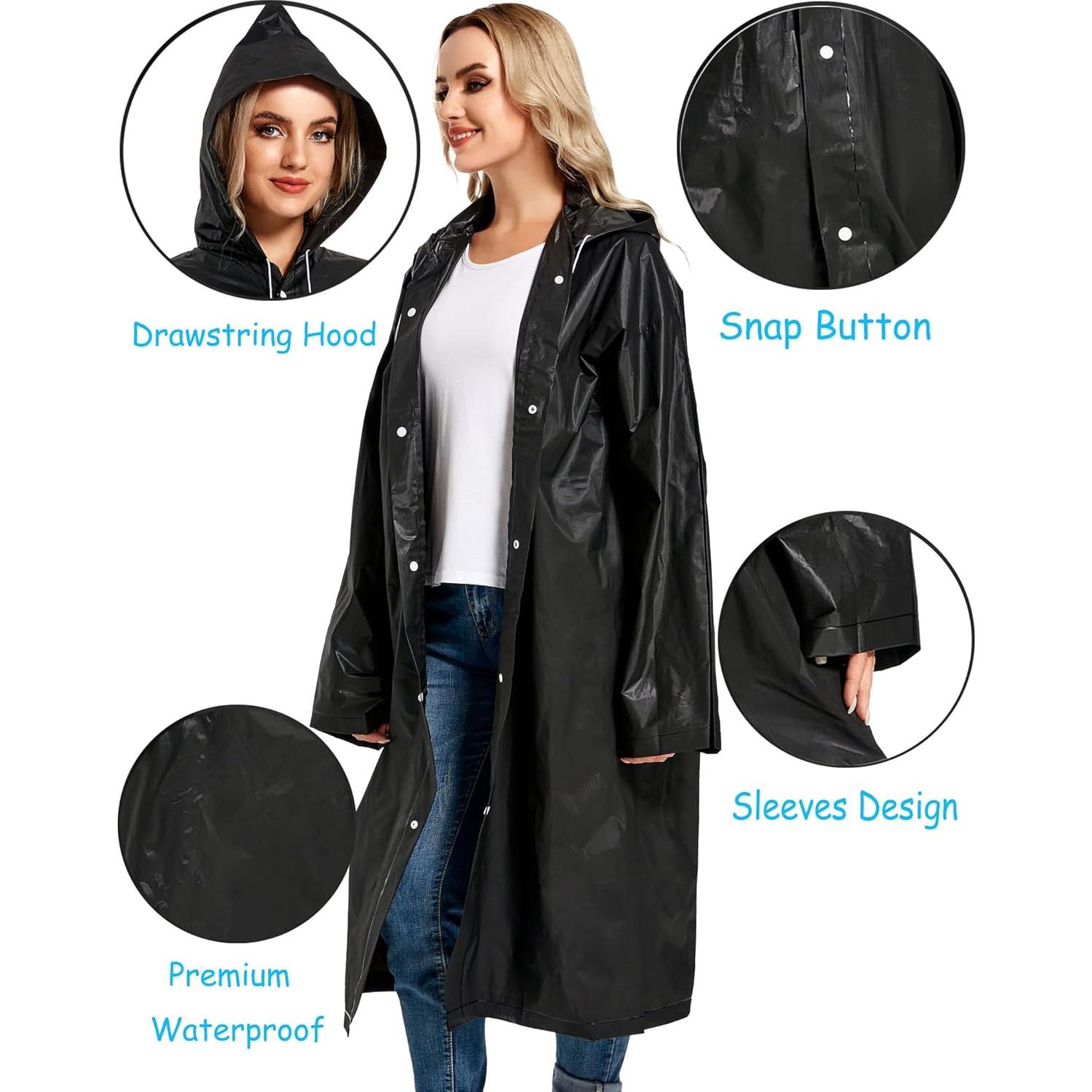 Ponchos de Lluvia Reutilizables HOOMBOOM 2 Paquetes Impermeables