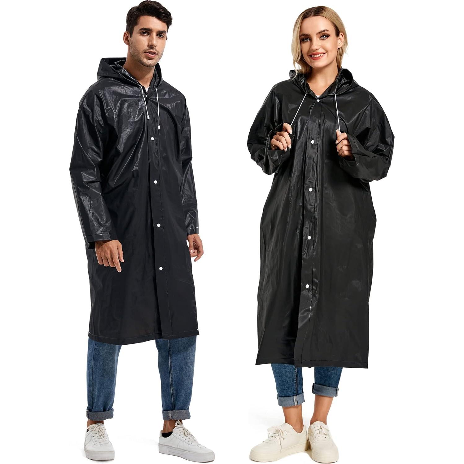 Ponchos de Lluvia Reutilizables HOOMBOOM 2 Paquetes Impermeables