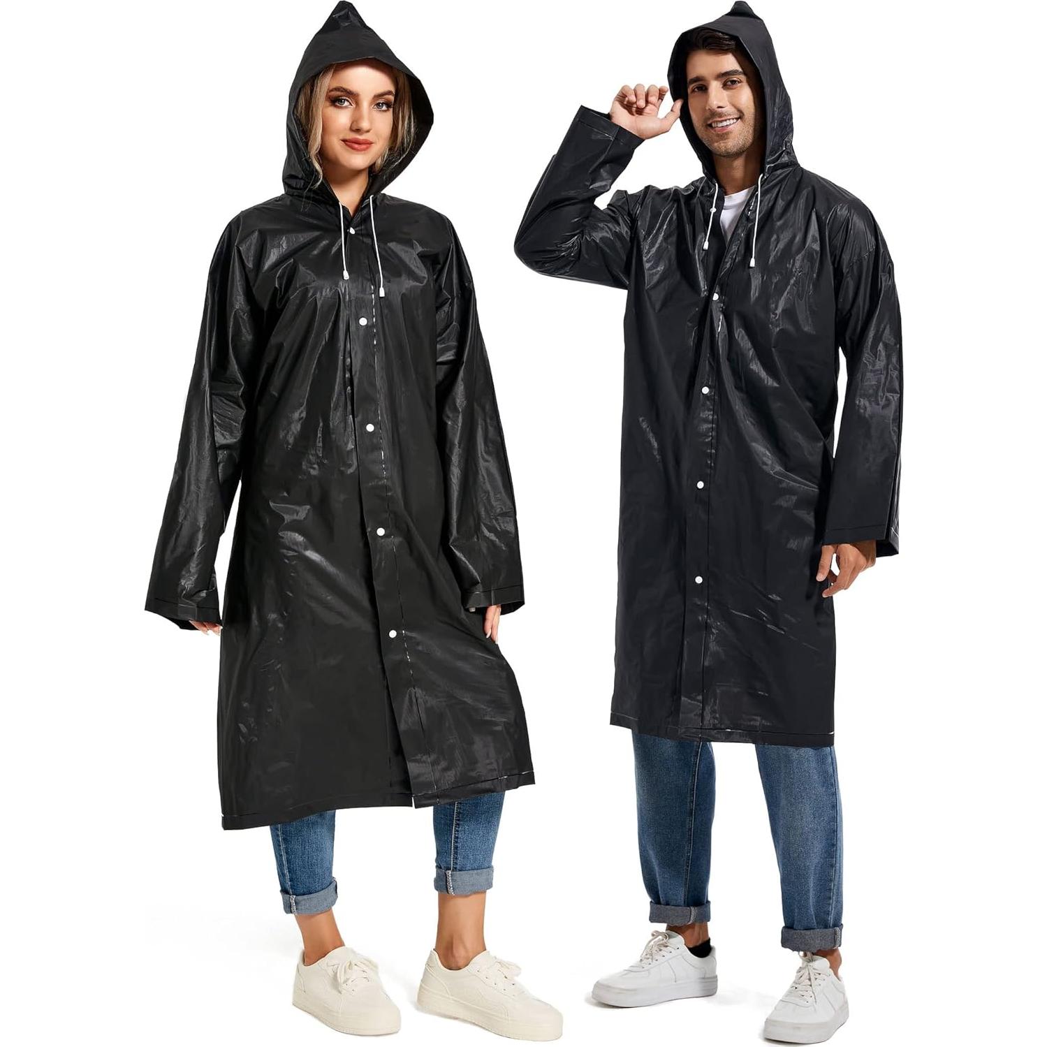 Ponchos de Lluvia Reutilizables HOOMBOOM 2 Paquetes Impermeables