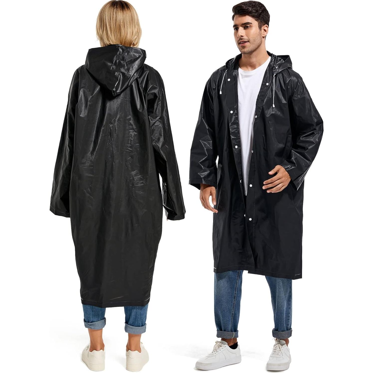 Ponchos de Lluvia Reutilizables HOOMBOOM 2 Paquetes Impermeables