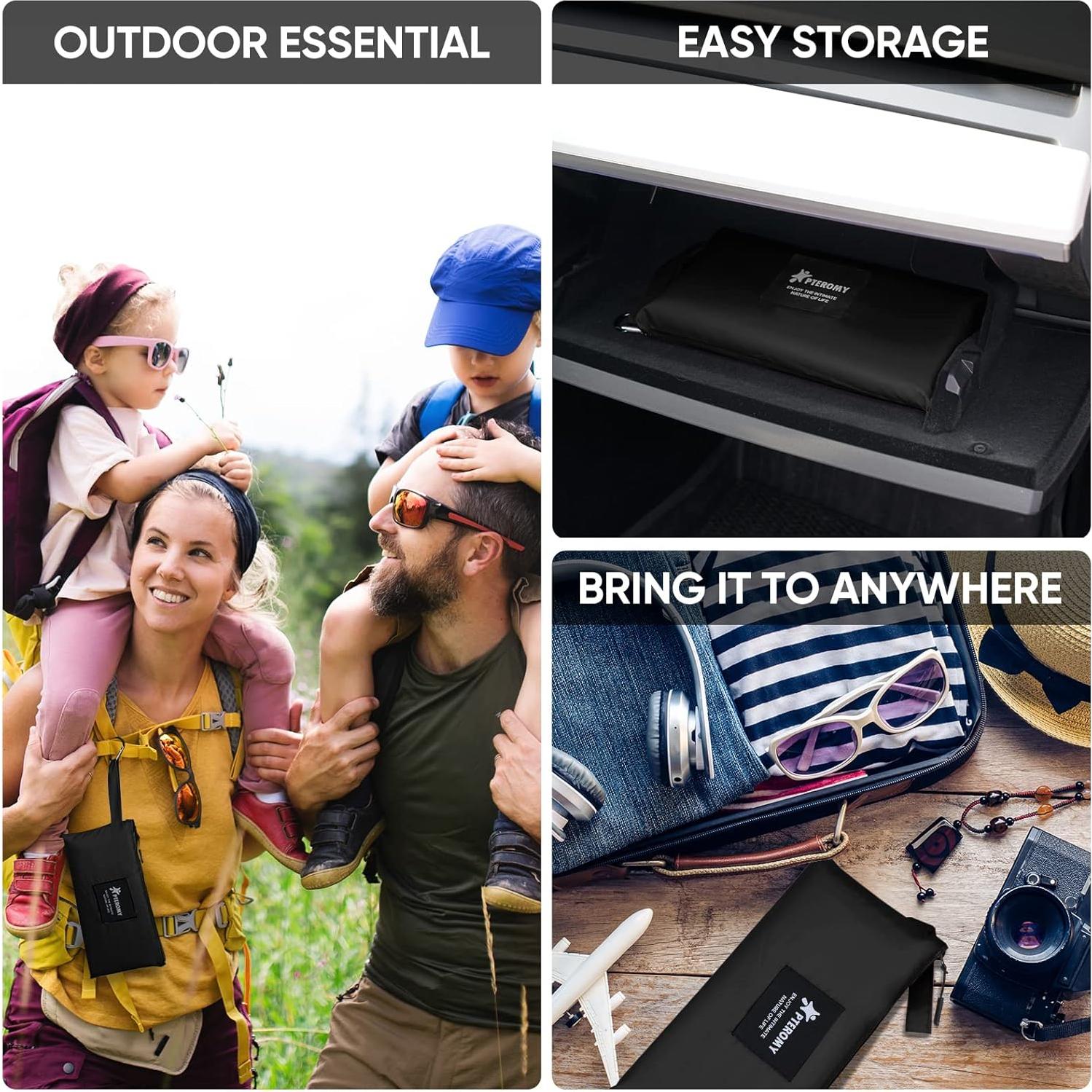 Poncho de Lluvia PTEROMY Impermeable Adulto Unisex Negro