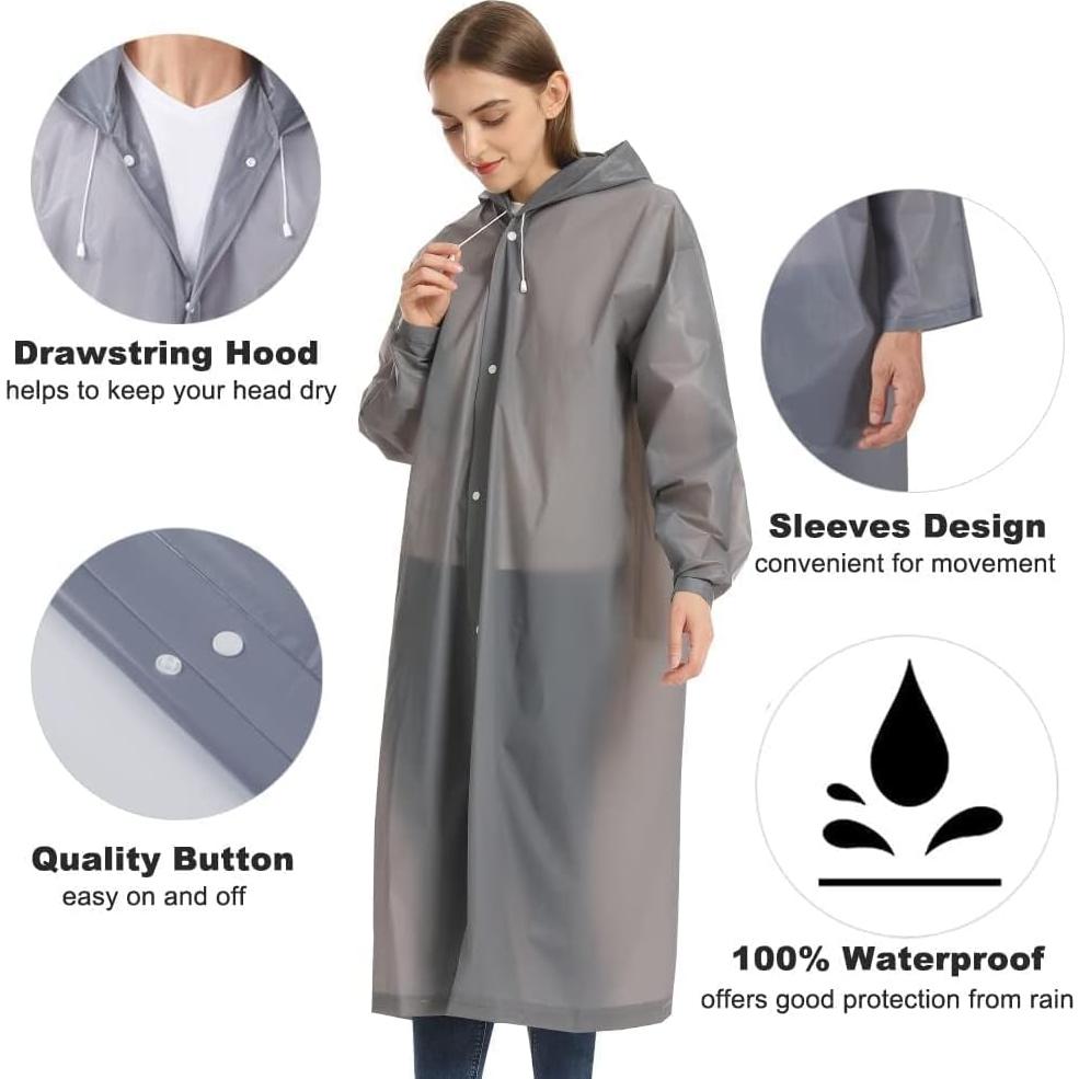 Ponchos de Lluvia Reutilizables Opret 2 Pcs EVA Unisex